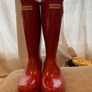 Red hunter boots